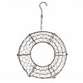 8 Inch Hanging Wire Wreath Basket Metal Succulent Planter Wall Hanging Plant Frame Brown Rustic Decor