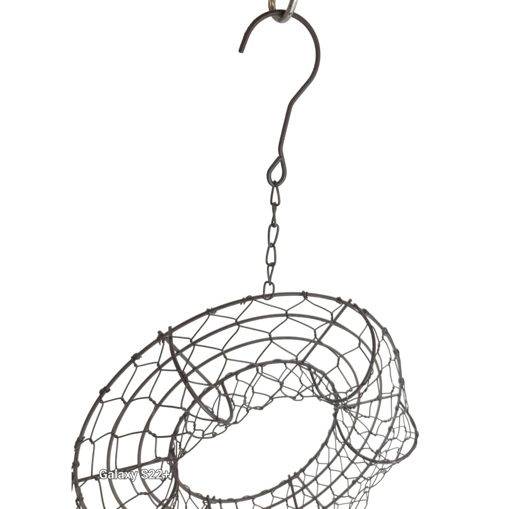 8 Inch Hanging Wire Wreath Basket Metal Succulent Planter Wall Hanging Plant Frame Brown Rustic Decor