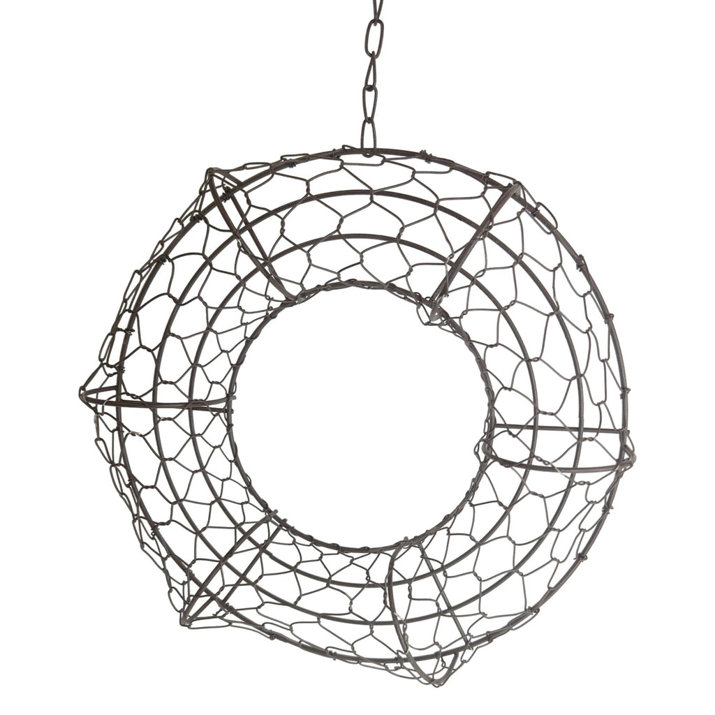 8 Inch Hanging Wire Wreath Basket Metal Succulent Planter Wall Hanging Plant Frame Brown Rustic Decor