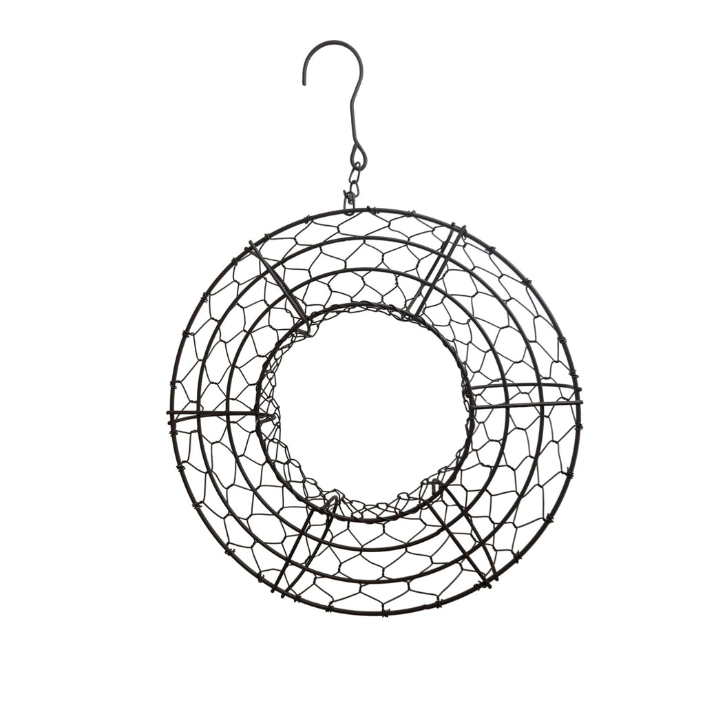 8 Inch Hanging Wire Wreath Basket Metal Succulent Planter Wall Hanging Plant Frame Brown Rustic Decor