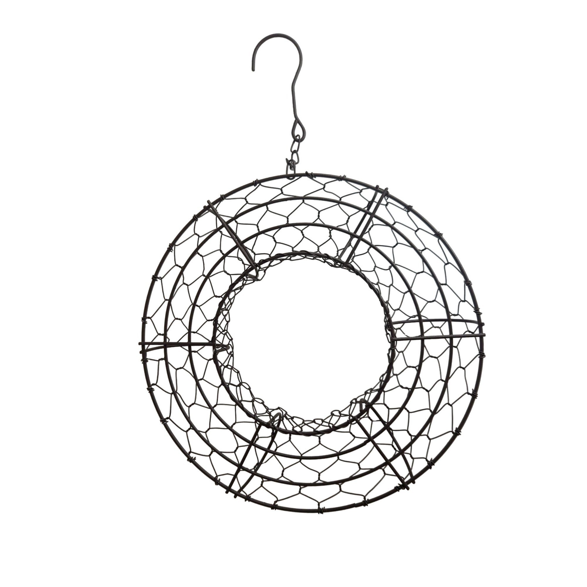 8 Inch Hanging Wire Wreath Basket Metal Succulent Planter Wall Hanging Plant Frame Brown Rustic Decor