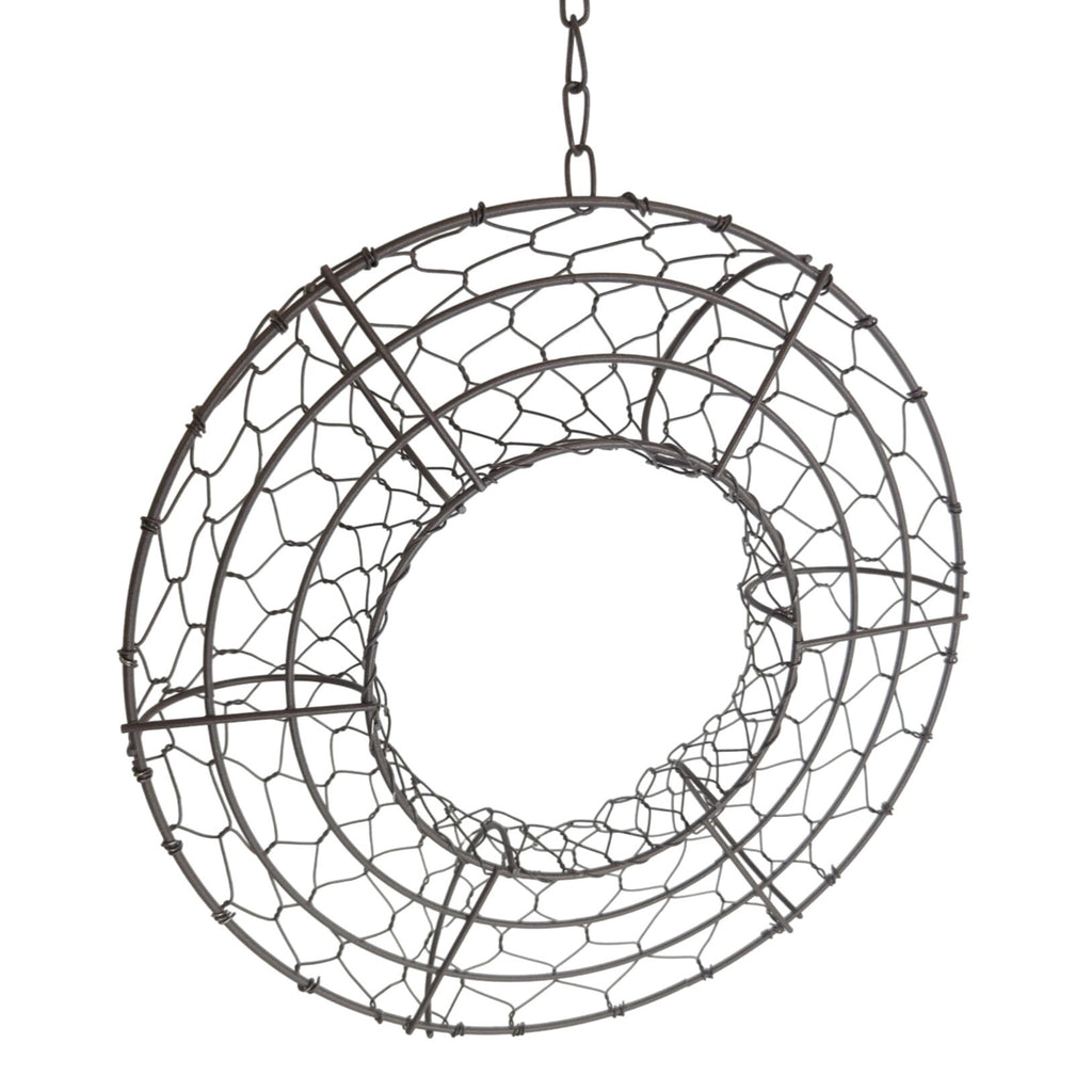 8 Inch Hanging Wire Wreath Basket Metal Succulent Planter Wall Hanging Plant Frame Brown Rustic Decor