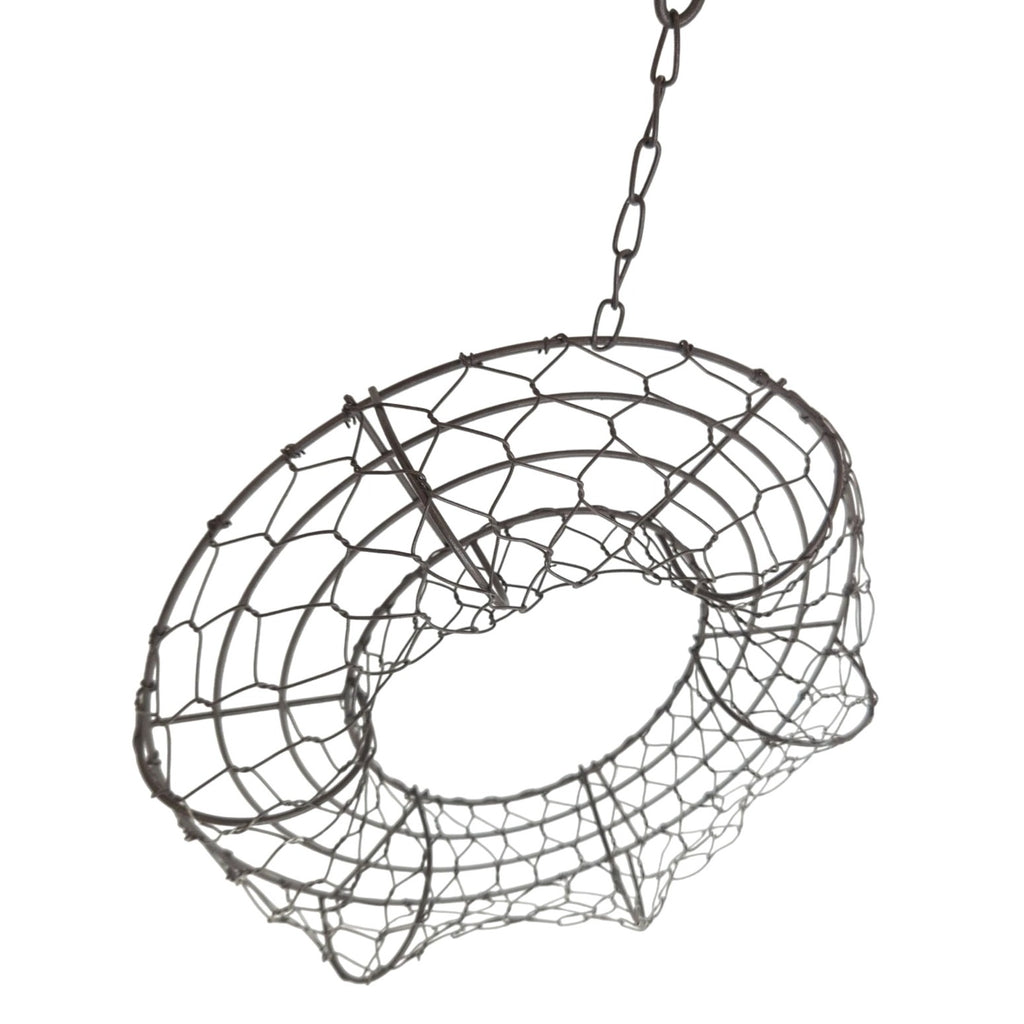 8 Inch Hanging Wire Wreath Basket Metal Succulent Planter Wall Hanging Plant Frame Brown Rustic Decor