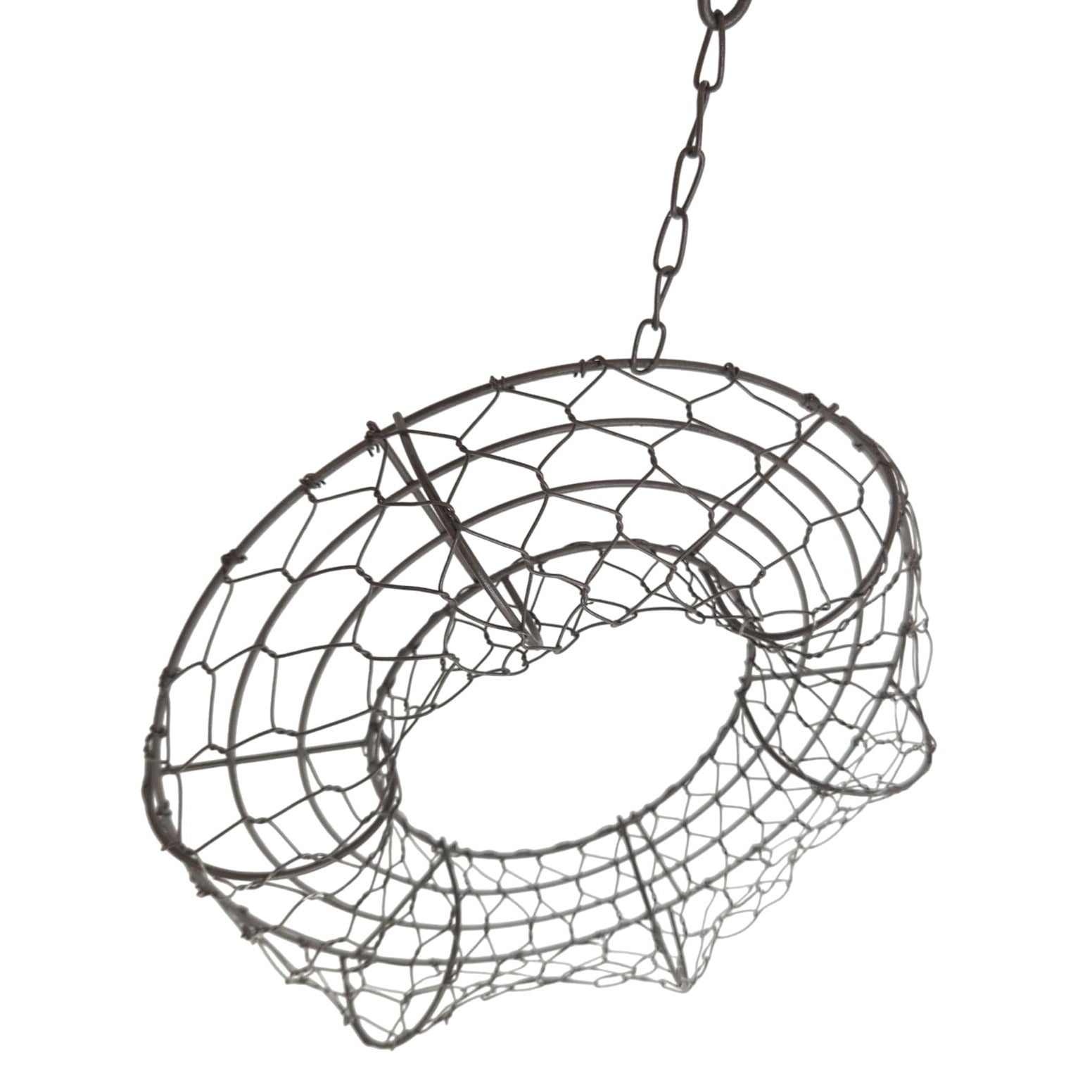 8 Inch Hanging Wire Wreath Basket Metal Succulent Planter Wall Hanging Plant Frame Brown Rustic Decor