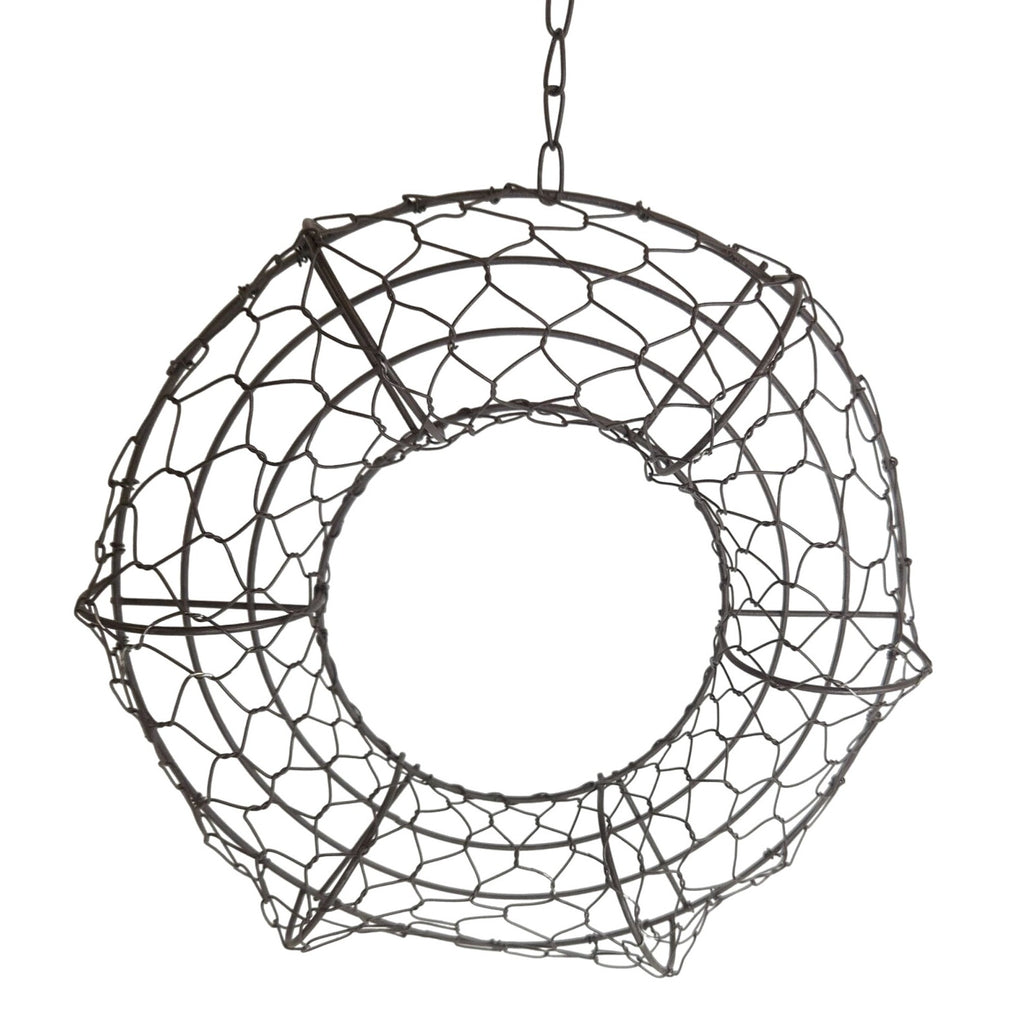 8 Inch Hanging Wire Wreath Basket Metal Succulent Planter Wall Hanging Plant Frame Brown Rustic Decor