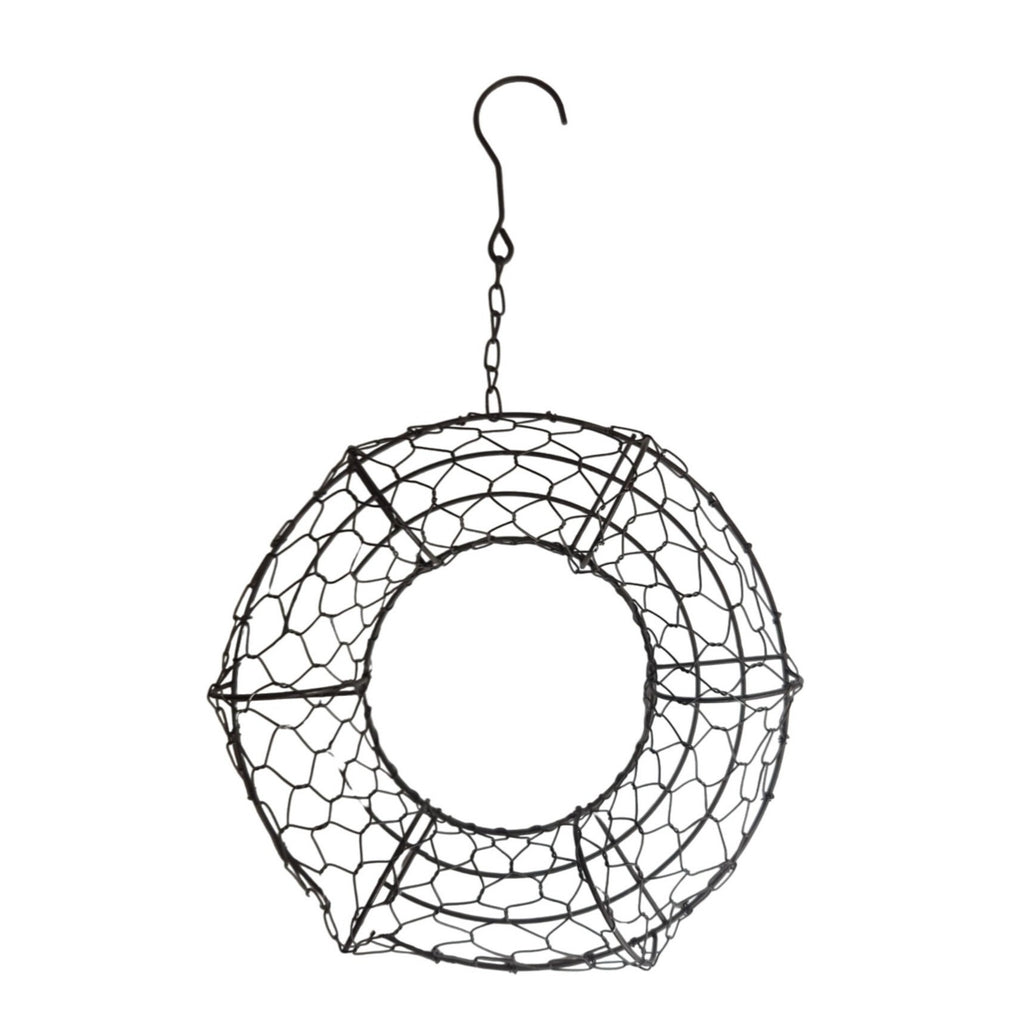 8 Inch Hanging Wire Wreath Basket Metal Succulent Planter Wall Hanging Plant Frame Brown Rustic Decor