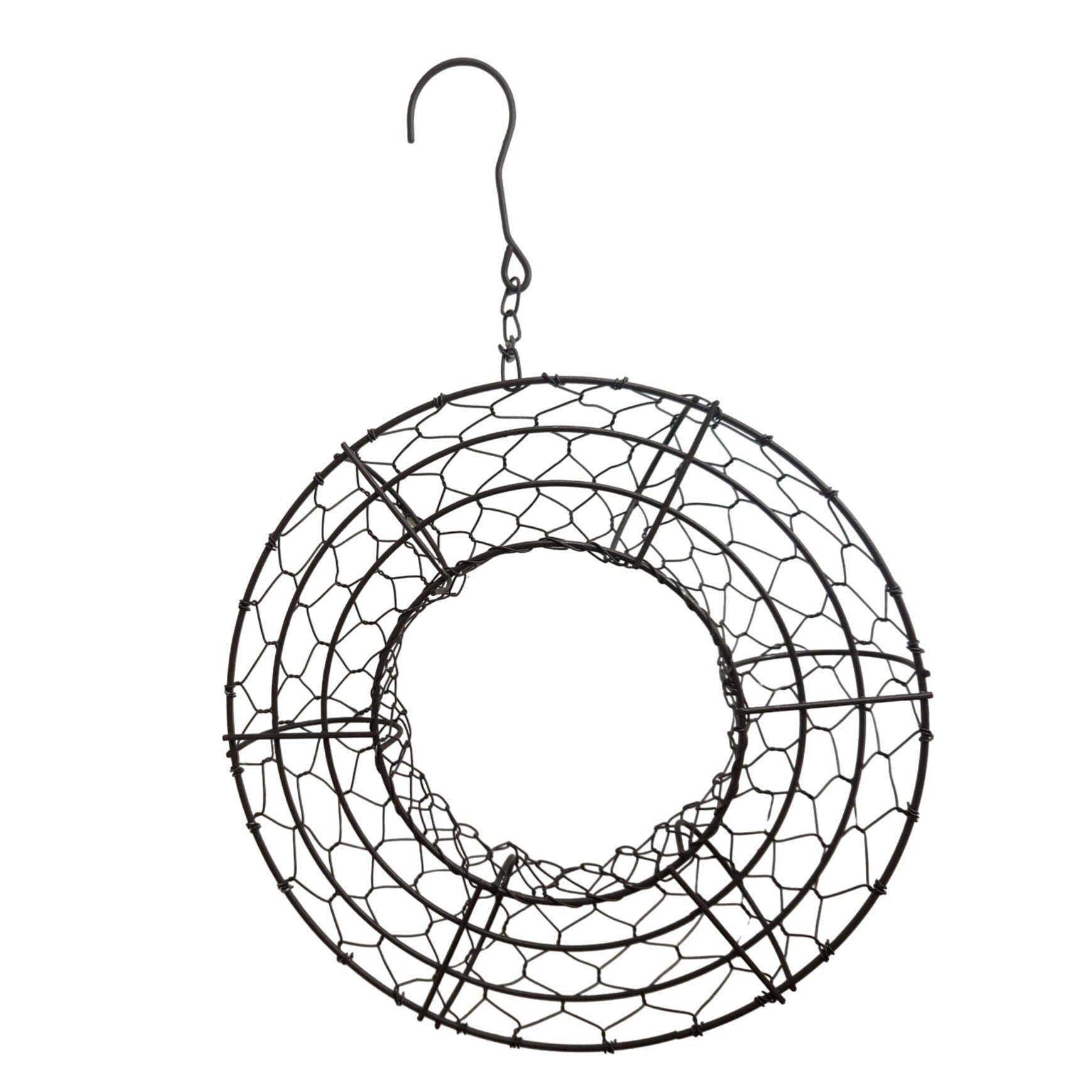 8 Inch Hanging Wire Wreath Basket Metal Succulent Planter Wall Hanging Plant Frame Brown Rustic Decor