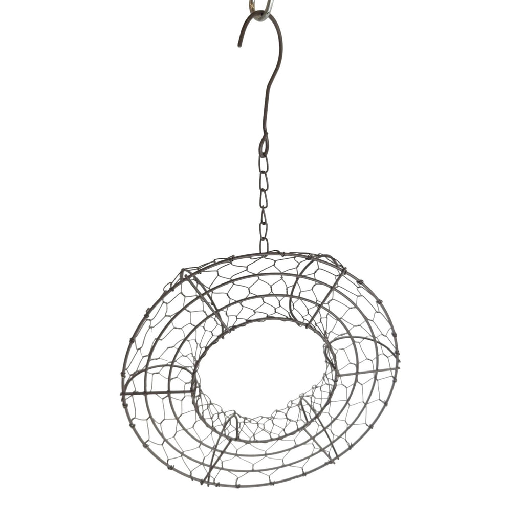 8 Inch Hanging Wire Wreath Basket Metal Succulent Planter Wall Hanging Plant Frame Brown Rustic Decor