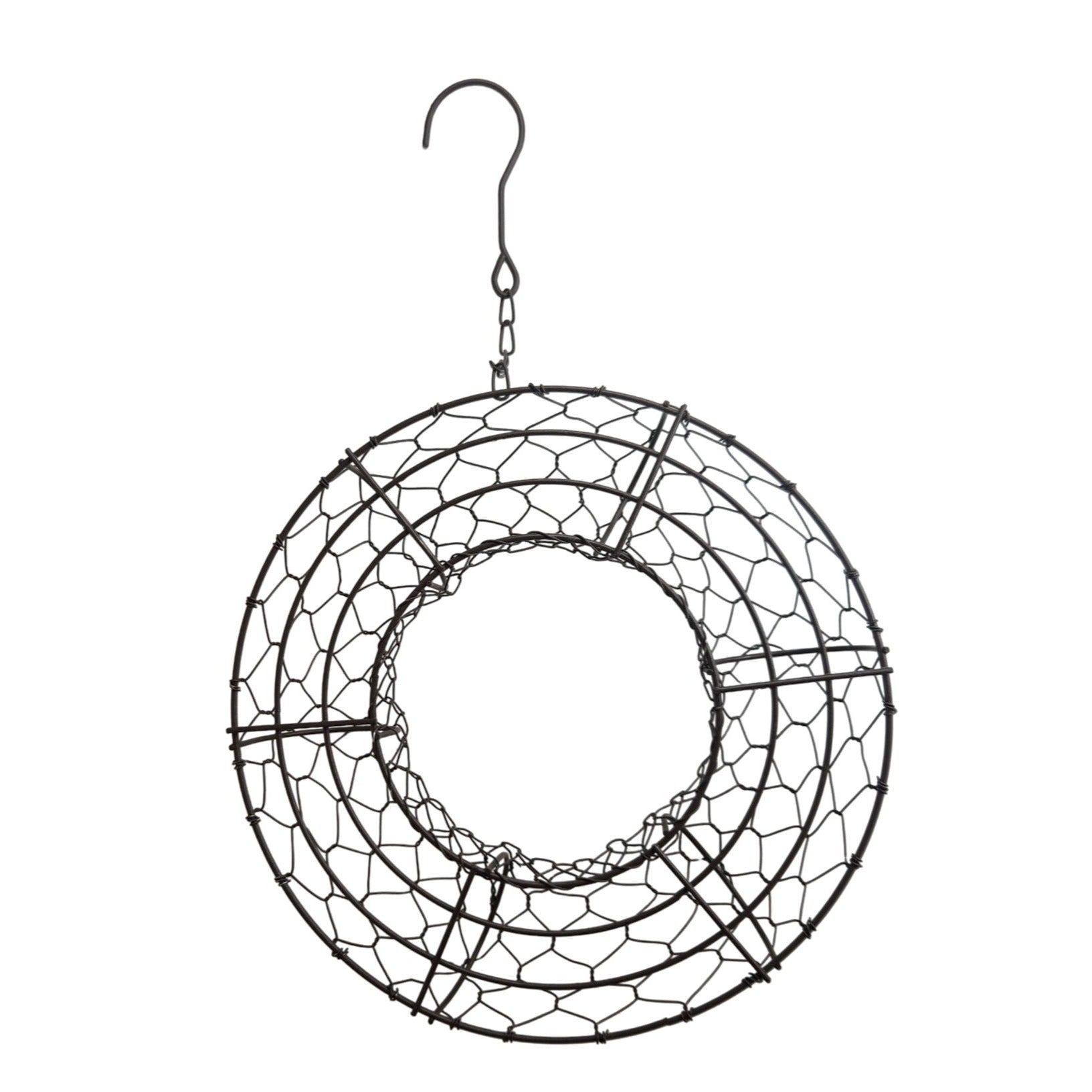 8 Inch Hanging Wire Wreath Basket Metal Succulent Planter Wall Hanging Plant Frame Brown Rustic Decor