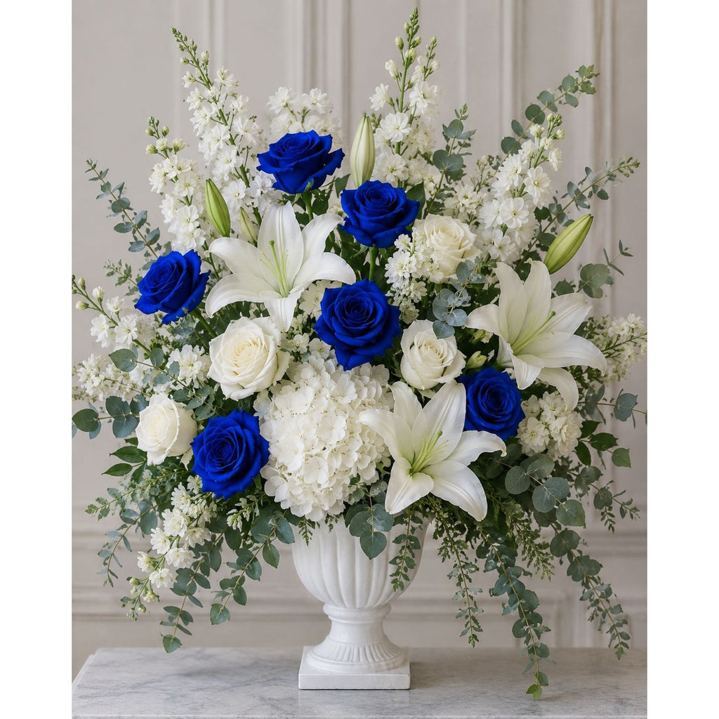 Royal Blue Artificial Roses 6 Stems Faux Silk Rose Bouquet Wedding Flowers Home Decor Floral Supplies Centerpiece Decor