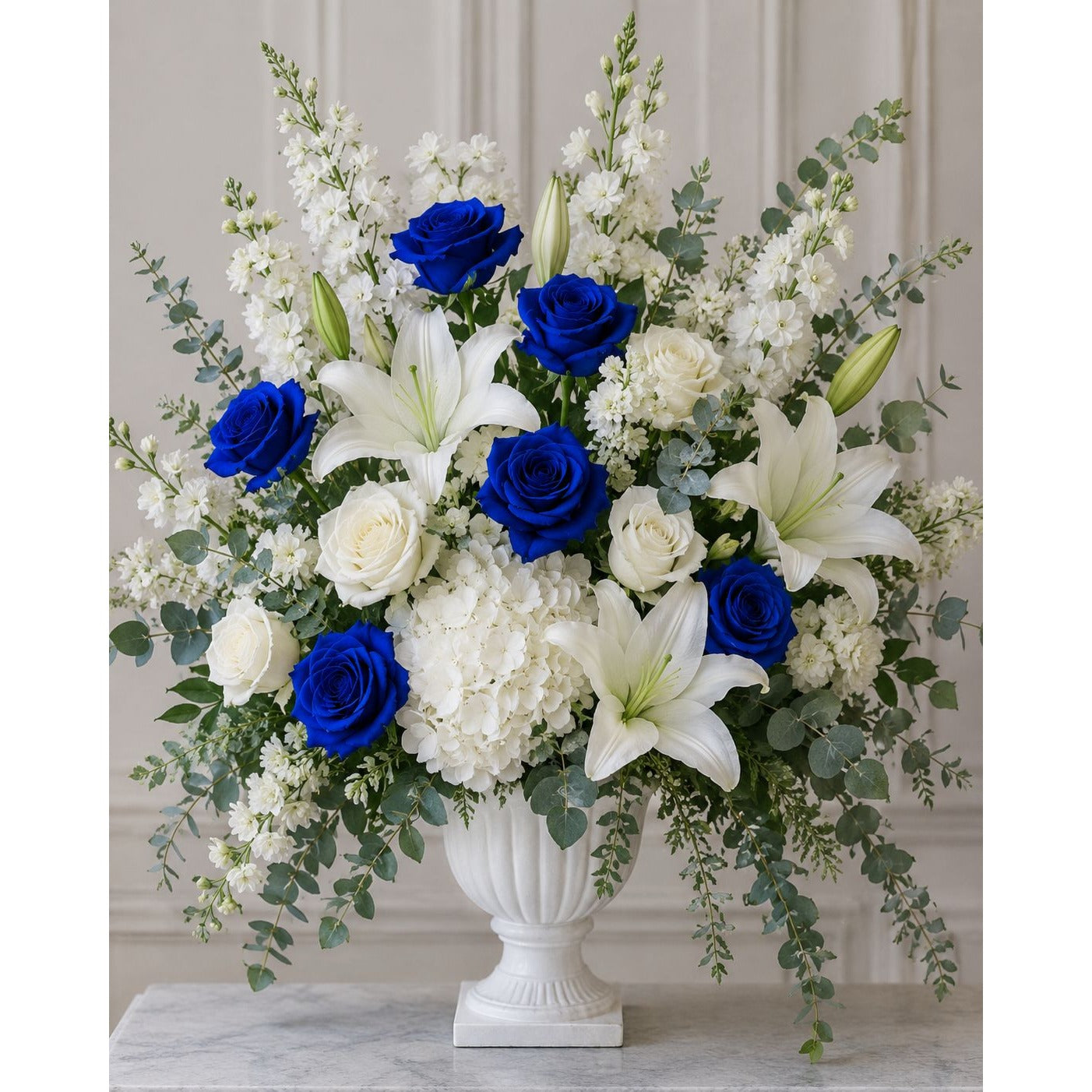 Royal Blue Artificial Roses 6 Stems Faux Silk Rose Bouquet Wedding Flowers Home Decor Floral Supplies Centerpiece Decor