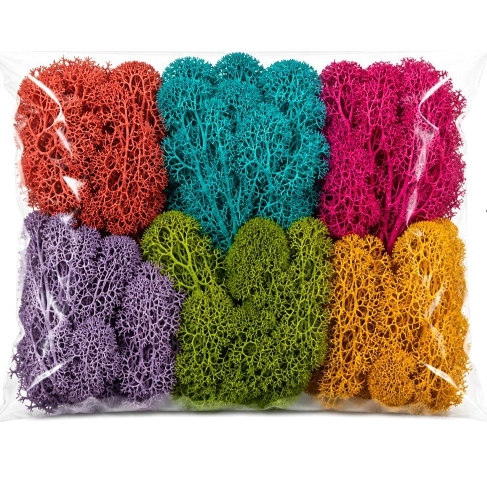 Multicolor Artificial Moss Pink Teal Purple Green Yellow 1.09 oz Fairy Garden Miniature Diorama Craft Moss