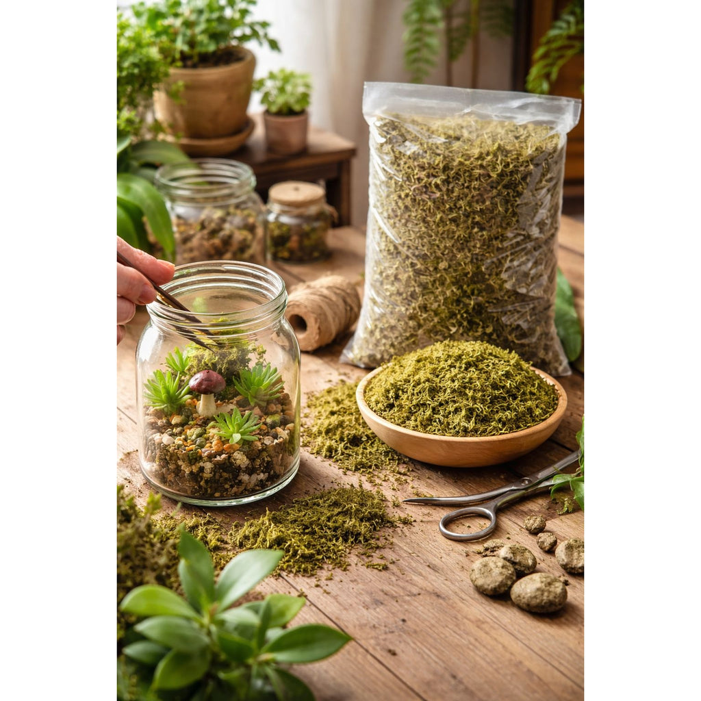 Dried Moss for Terrarium 6.5 oz, Green Decorative Moss 250g, Fairy Garden Moss, Floral Craft Moss, Orchid Moss Supply
