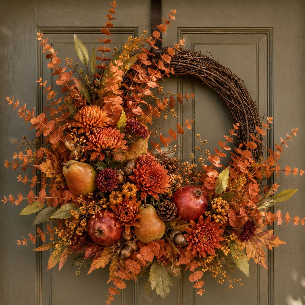 Terracotta Faux Eucalyptus Stems 20pc 15 Inch Wired Artificial Greenery Fall Wreath Floral Picks Autumn Vase Decor
