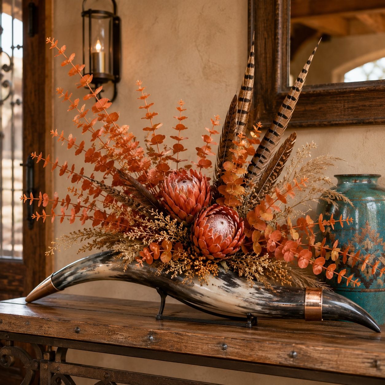 Terracotta Faux Eucalyptus Stems 20pc 15 Inch Wired Artificial Greenery Fall Wreath Floral Picks Autumn Vase Decor