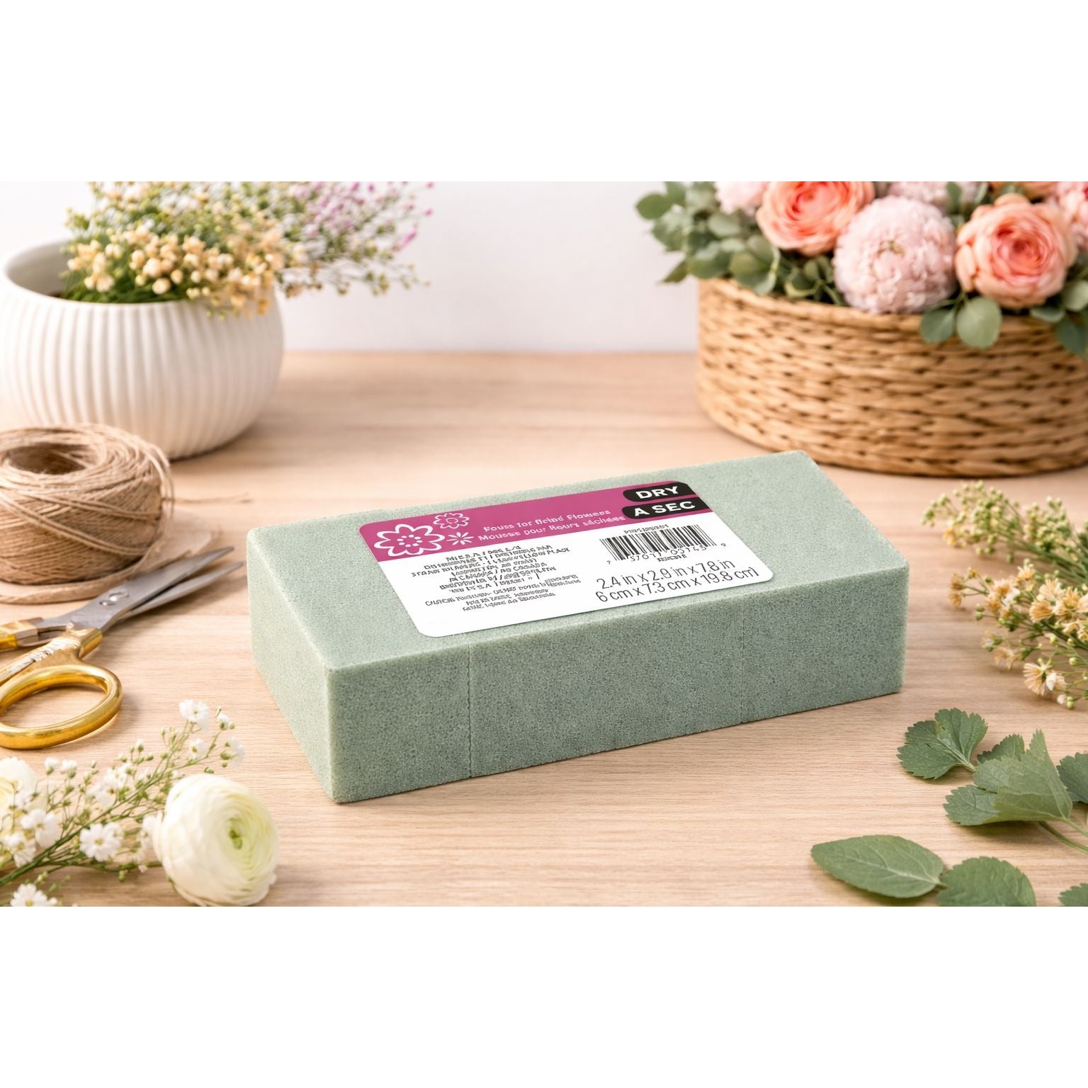 Dry Floral Foam Brick Green Foam for Artificial Silk Dried Flowers Floral Craft Supply Made in USA