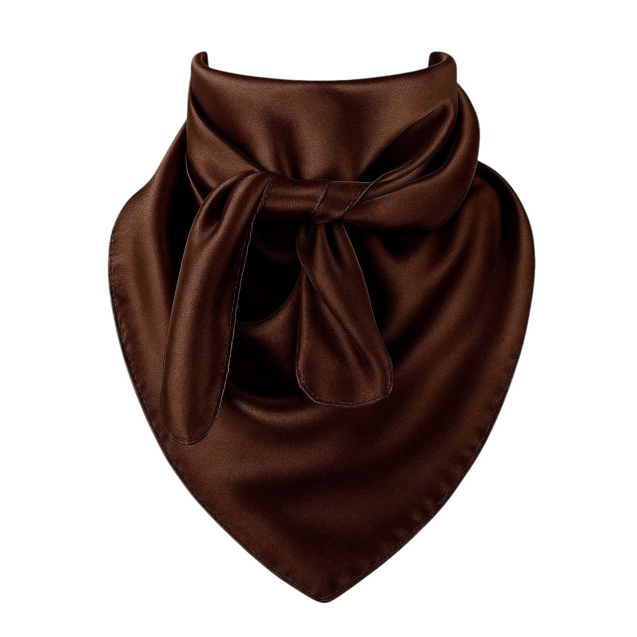 Chocolate Brown Wild Rag Scarf 35x35 Satin Western Cowgirl Cowboy Bandana