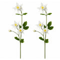 Artificial Columbine Flowers Real Touch White Aquilegia Set of 2 23 Inch Stems for Wreaths and Arrangements