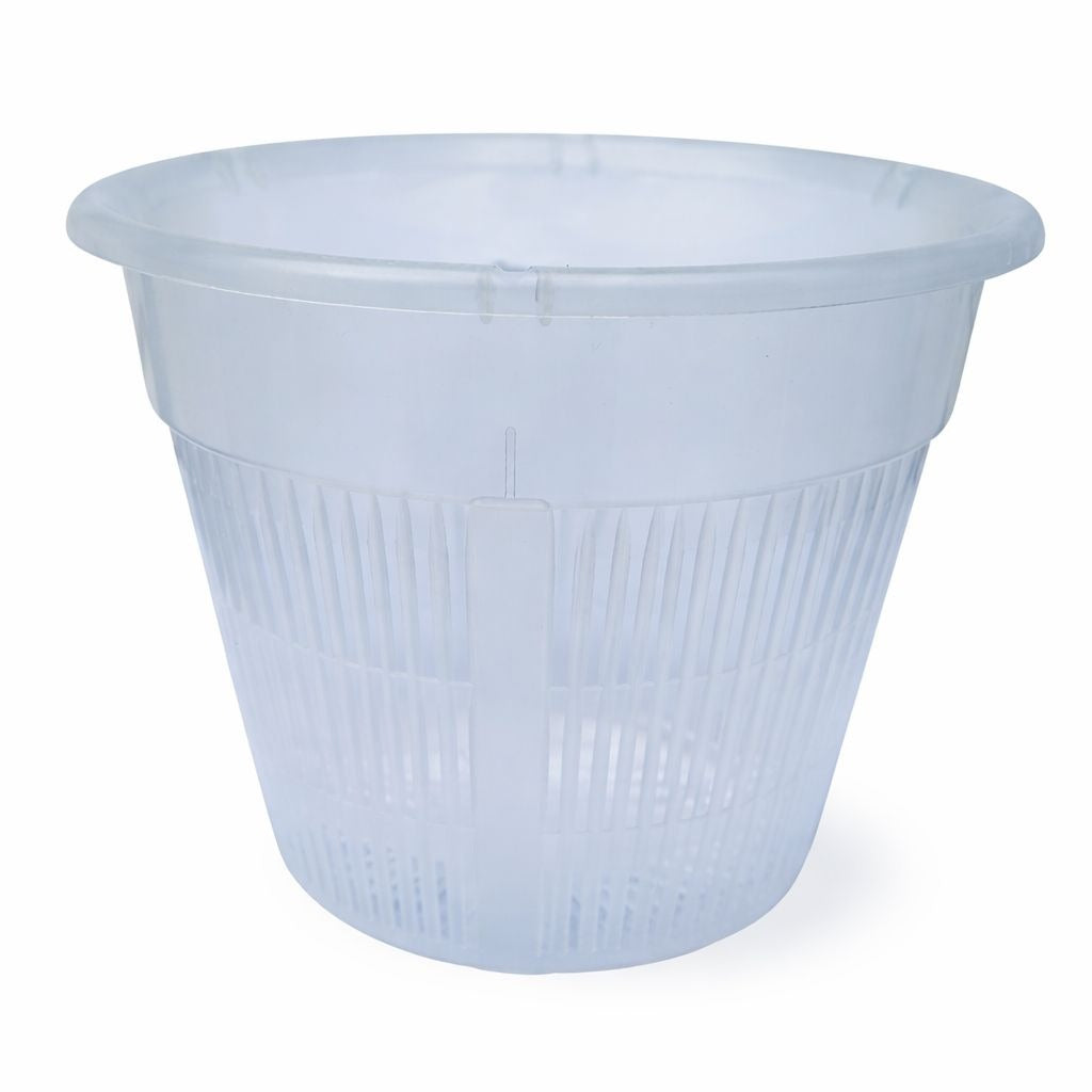Clear Orchid Pot 6 Inch Slotted Plastic Planter Ventilated Drainage Pot Hydroponic