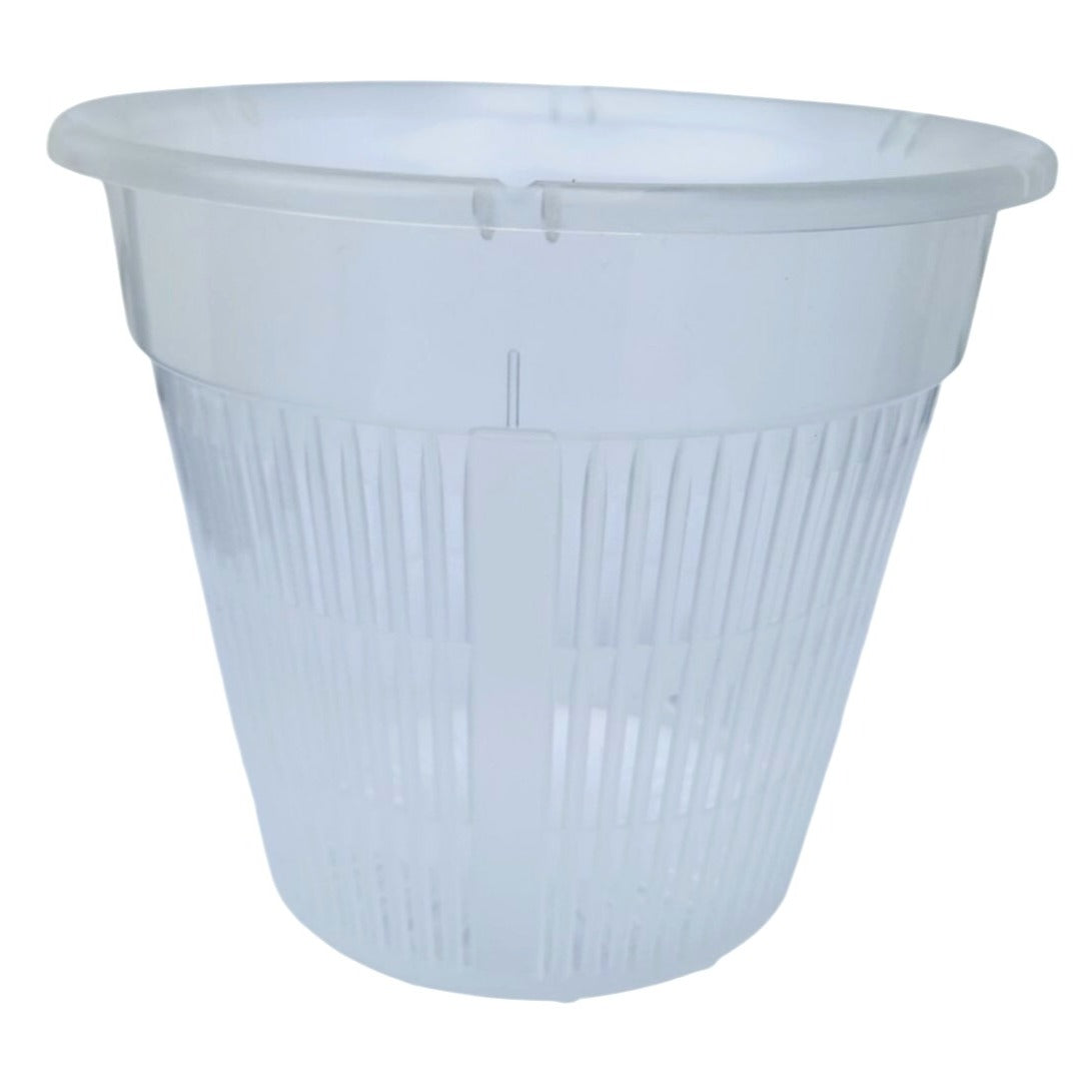 Clear Orchid Pot 6 Inch Slotted Plastic Planter Ventilated Drainage Pot Hydroponic