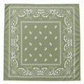Sage Green Paisley Satin Scarf Square Wild Rag Head Neck Hair Wrap Bag Scarf Boho Western 35x35