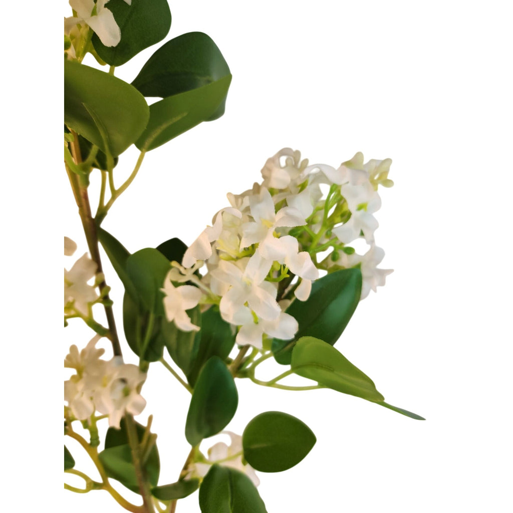 White Blossom Stem Artificial Flower Branch 29 Inch | Faux Cherry Blossom | Floral Filler | Wedding Decor
