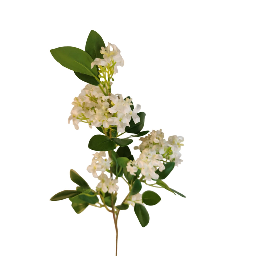 White Blossom Stem Artificial Flower Branch 29 Inch | Faux Cherry Blossom | Floral Filler | Wedding Decor
