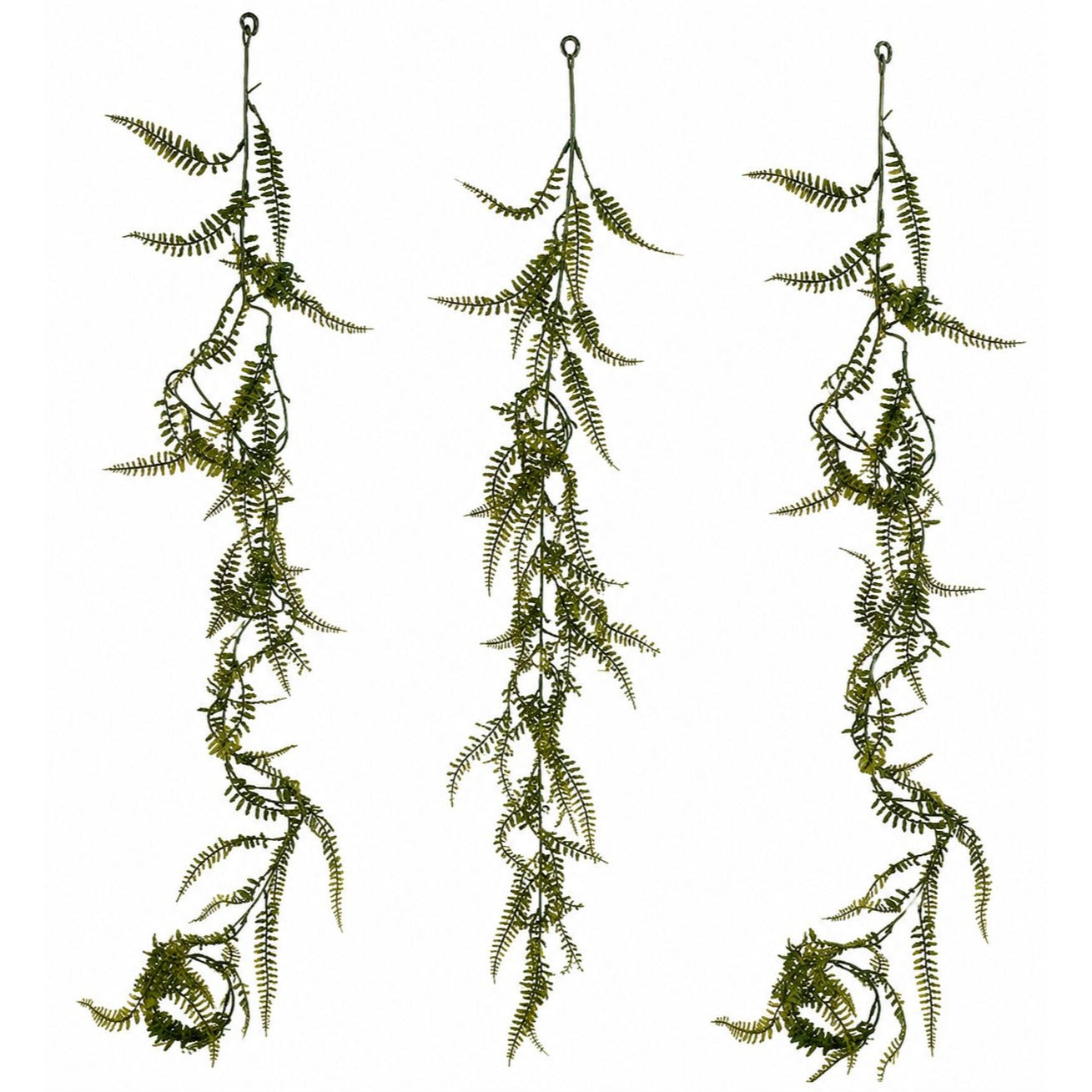 Artificial Fern Garland Set of 3 Hanging Greenery Garlands 5 Foot Trailing Greenery Farmhouse Decor Wedding Arch Mantel Garland