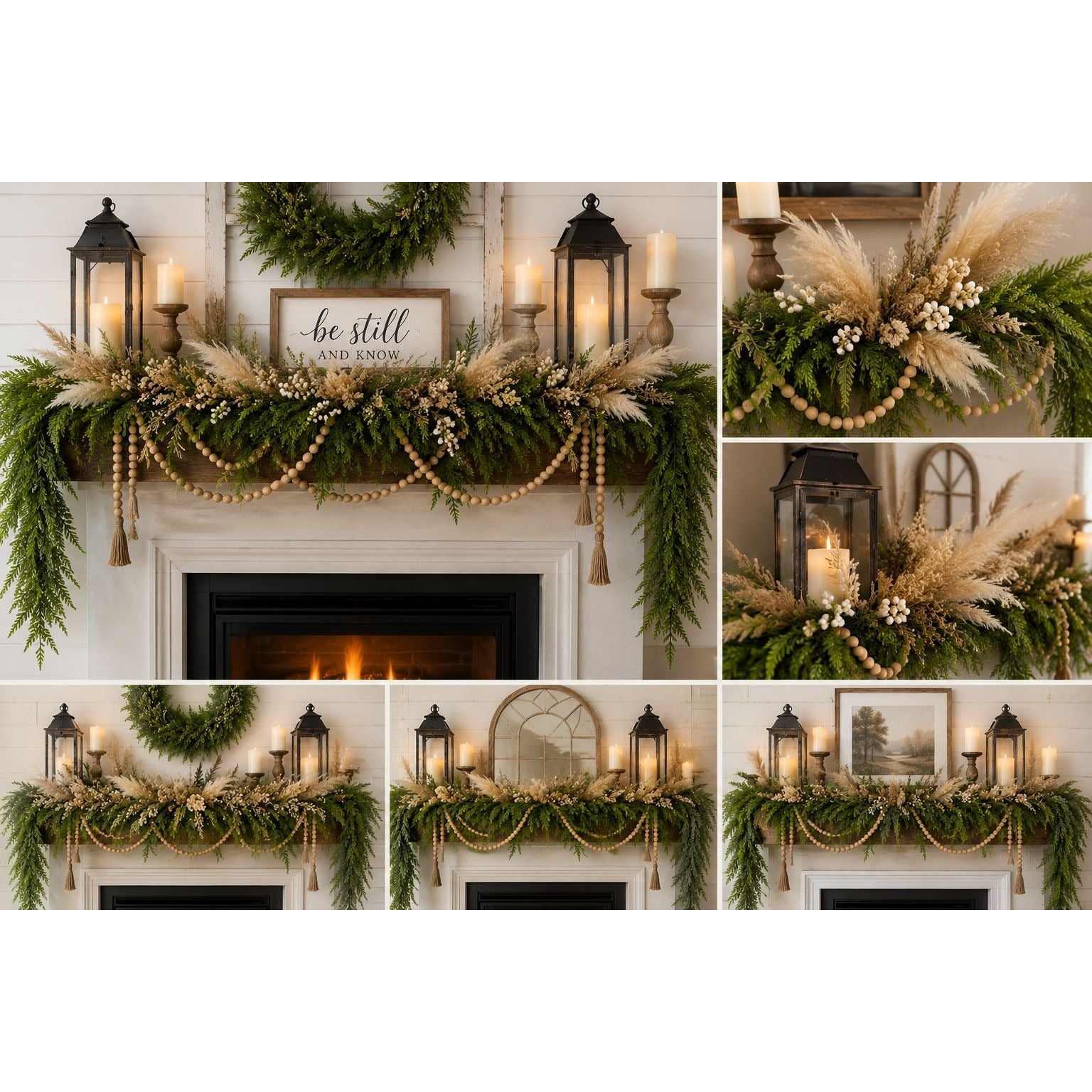 Artificial Fern Garland Set of 3 Hanging Greenery Garlands 5 Foot Trailing Greenery Farmhouse Decor Wedding Arch Mantel Garland