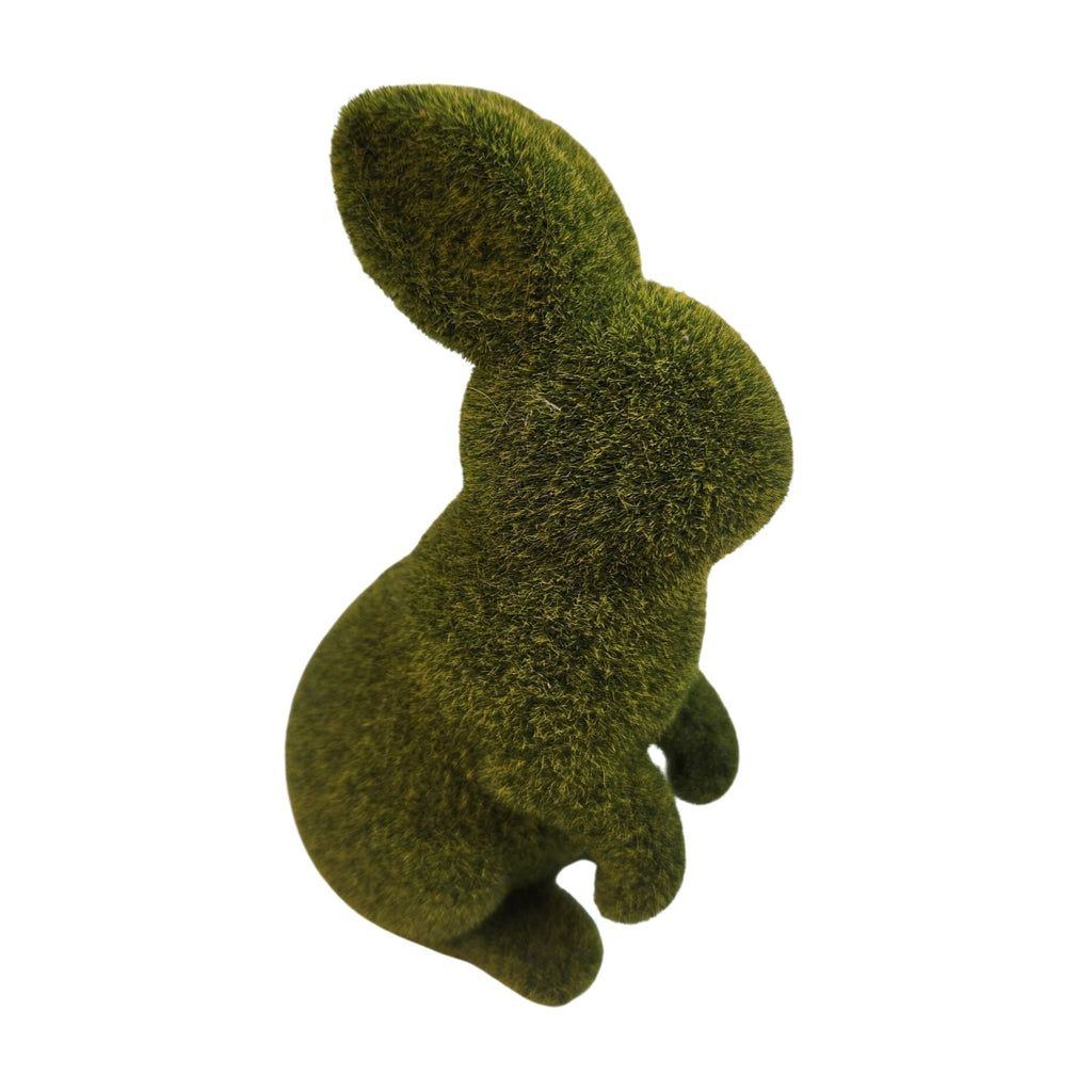 Moss Bunny Rabbit Figurine With Open Moss Balls Spring Easter Wreath Craft Supply