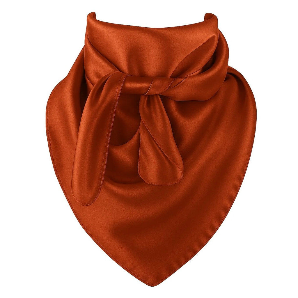 Rust Wild Rag Scarf 35x35 Satin Western Cowgirl Cowboy Bandana