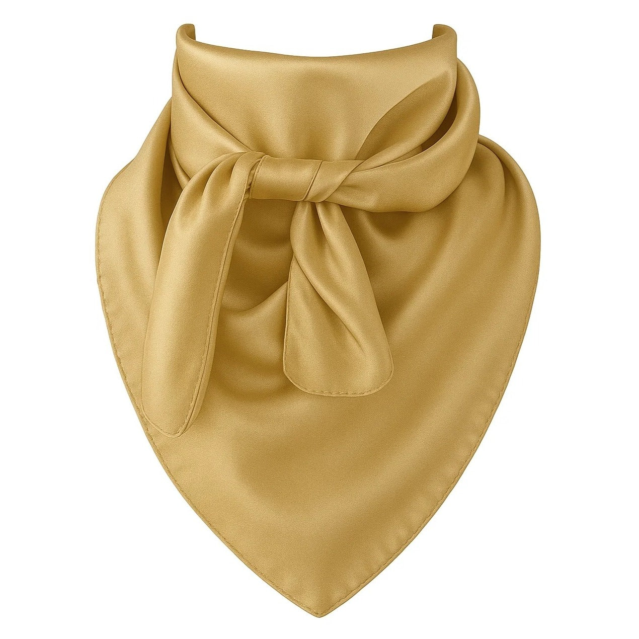 Gold satin wild rag scarf 35x35 inches western cowboy cowgirl accessory
