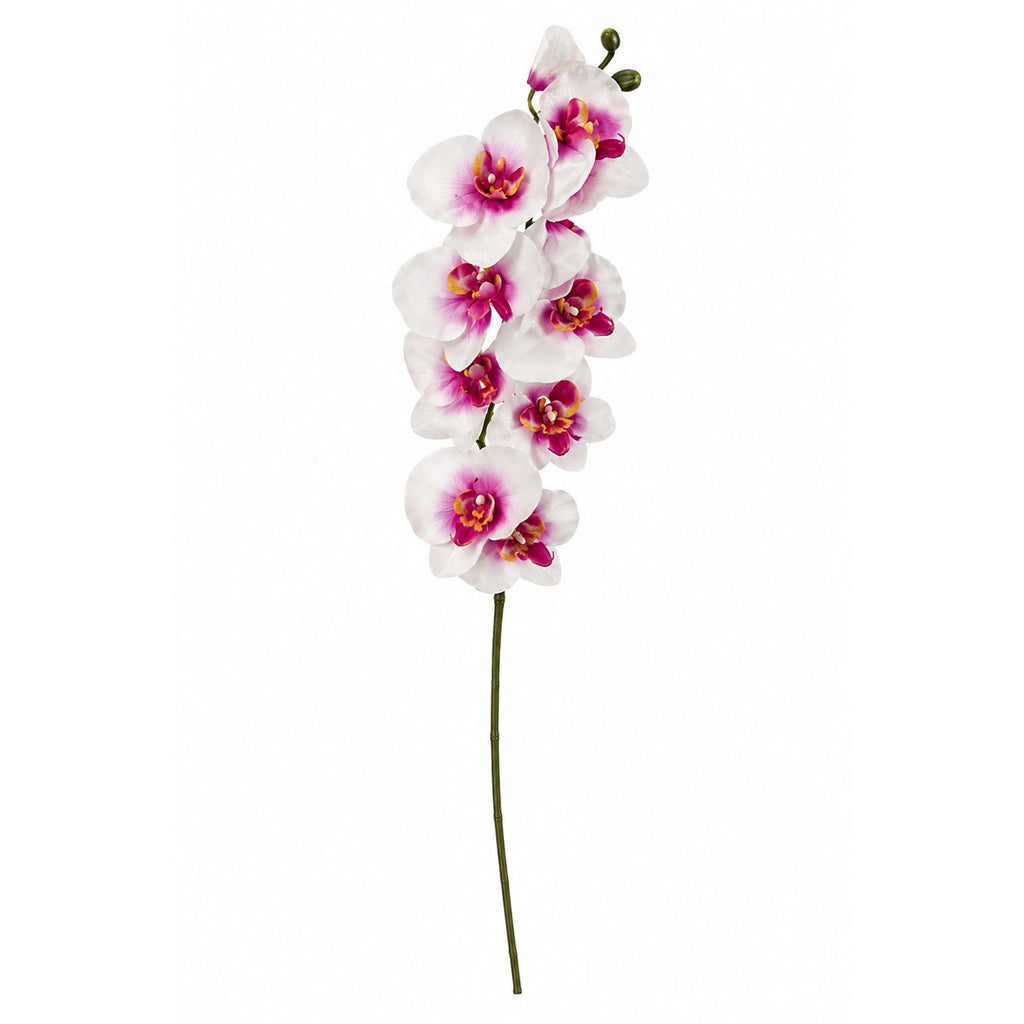 Artificial Silk White Orchid Stem 25 Inch Faux Phalaenopsis Flower Wedding Decor Home Decor Floral Arrangement Centerpiece