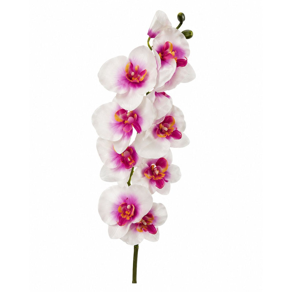 Artificial Silk White Orchid Stem 25 Inch Faux Phalaenopsis Flower Wedding Decor Home Decor Floral Arrangement Centerpiece