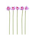 Pink Purple Real Touch Cymbidium Orchids, Set of 5 Artificial Flower Stems, 15 Inch Minimalist Spa Decor, Wedding Bouquet, Hair Flowers