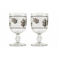 Vintage Libbey Frosted Silver Leaf Goblets Set of 2 Mid Century Wine Glasses Elegant Barware Frosted Stemware