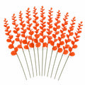Artificial Red Orange Eucalyptus Stems Set of 10, 16 Inch Halloween Decor