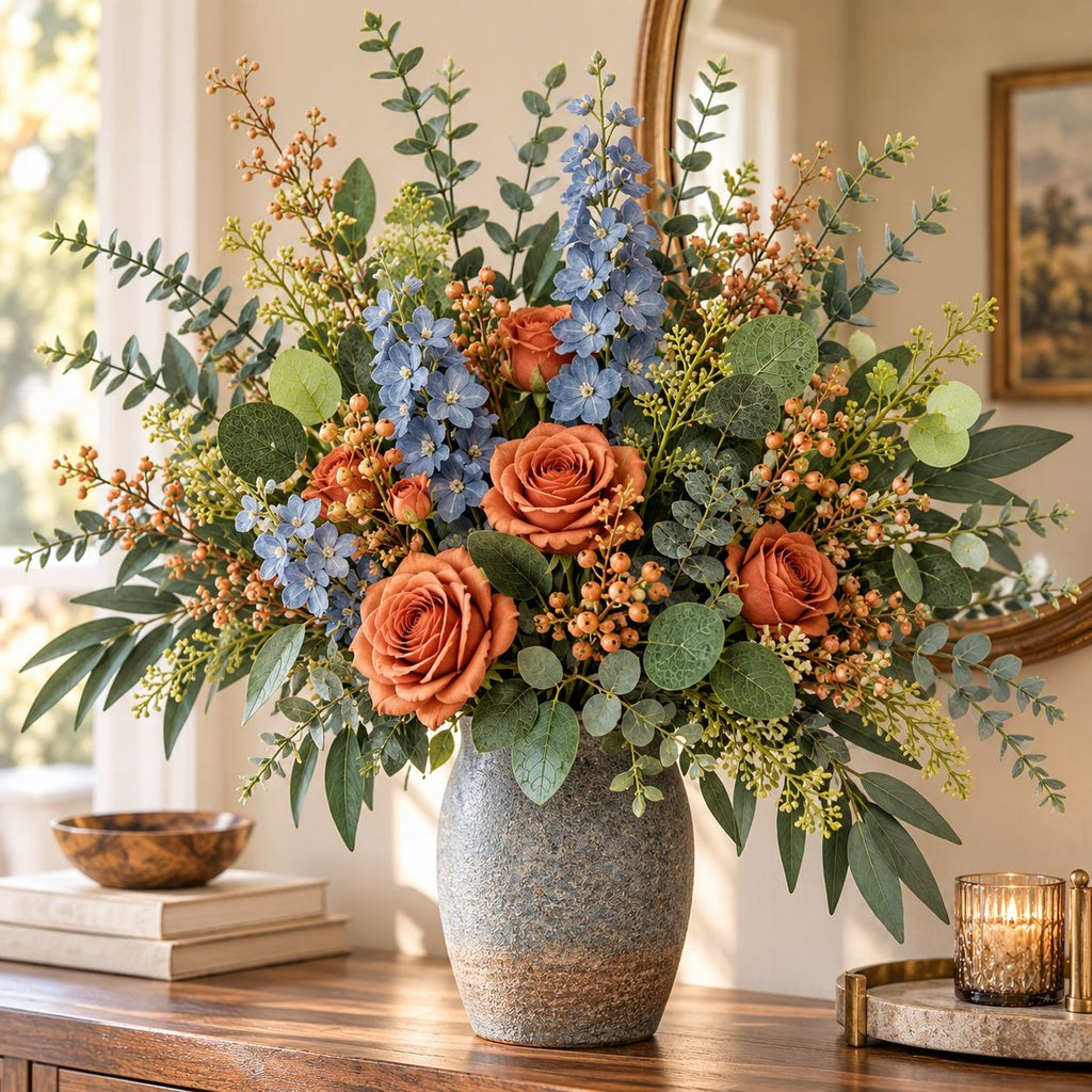 Artificial Eucalyptus Stems Set of 27, Mixed Faux Greenery 13-15 Inch