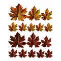 16 Artificial Fall Maple Leaves, Golden Yellow Burnt Orange Burgundy Red, Thanksgiving Table Decor and Wreath Craft Supply