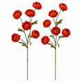 Burnt Orange Ranunculus Peony Stems Set of 2, 30 Inch Artificial Fall Flowers for Wreaths Bouquets Decor