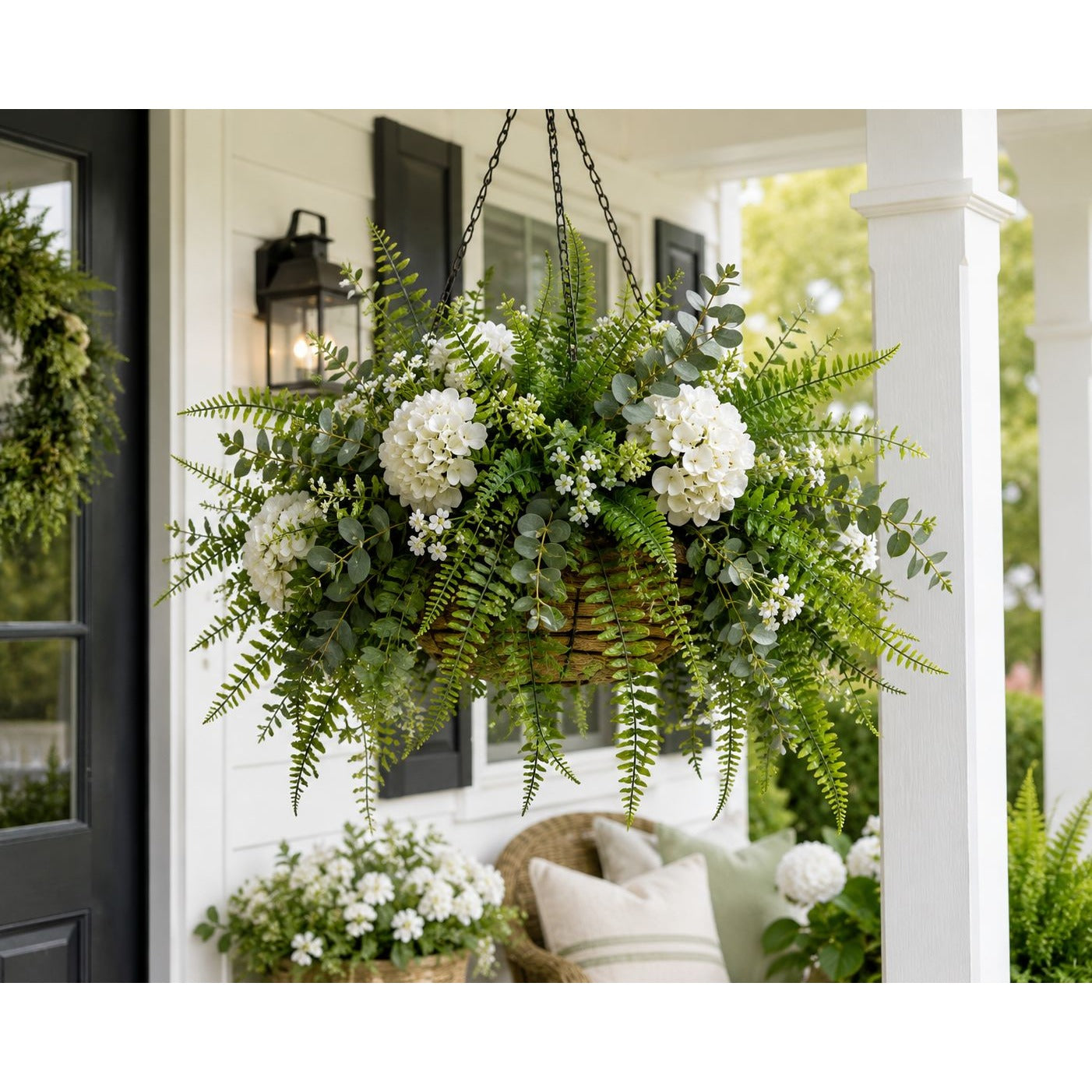 Artificial Boston Fern Picks Set of 10, 15 Inch Faux Fern Greenery, Floral Filler for Wreaths, Centerpieces, Wedding Decor & Arrangements
