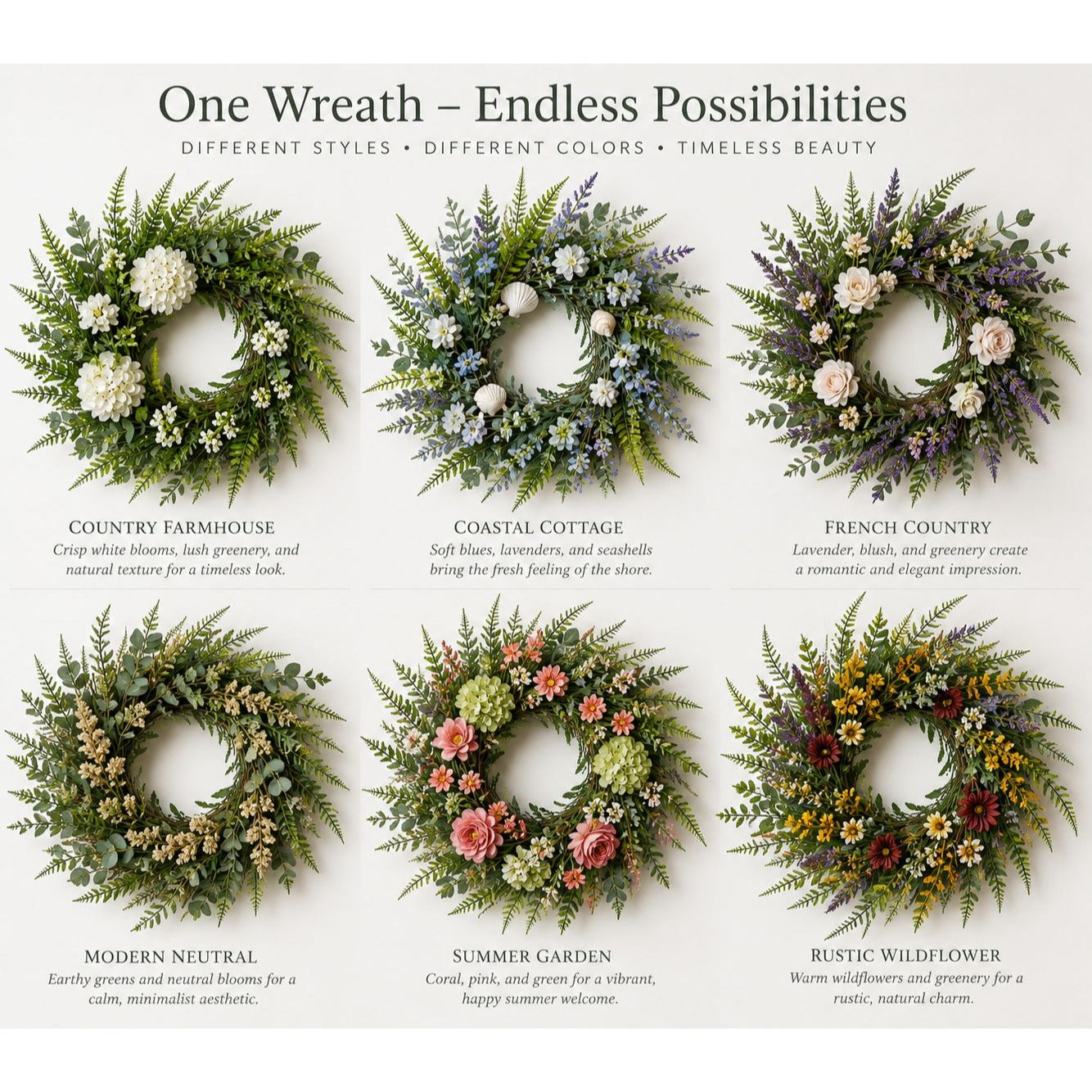 Artificial Boston Fern Picks Set of 10, 15 Inch Faux Fern Greenery, Floral Filler for Wreaths, Centerpieces, Wedding Decor & Arrangements