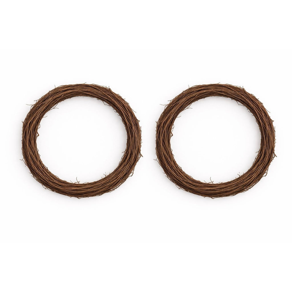 Set of 2 natural grapevine wreaths 12 inch round rattan vine wreath bases for DIY crafts
