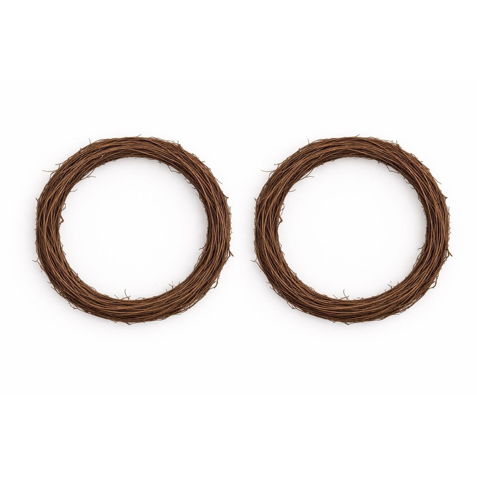 Set of 2 natural grapevine wreaths 12 inch round rattan vine wreath bases for DIY crafts