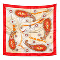 Red Paisley Satin Square Scarf 20x20 Hair Neck Head Wrap Floral Designer Collection