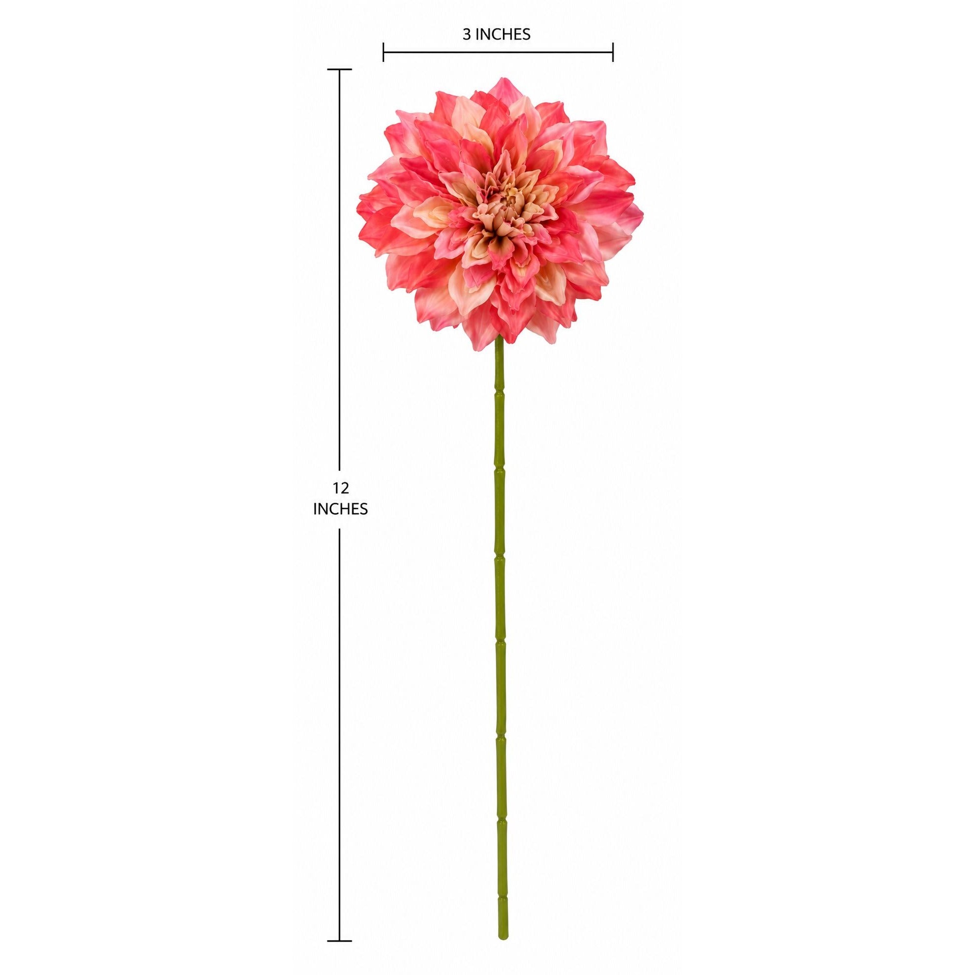 Coral Pink Dahlia Stem Bundle Faux Flowers Wedding Bouquet Flowers Farmhouse Floral Decor Wreath Supplies Set of 5 Stems