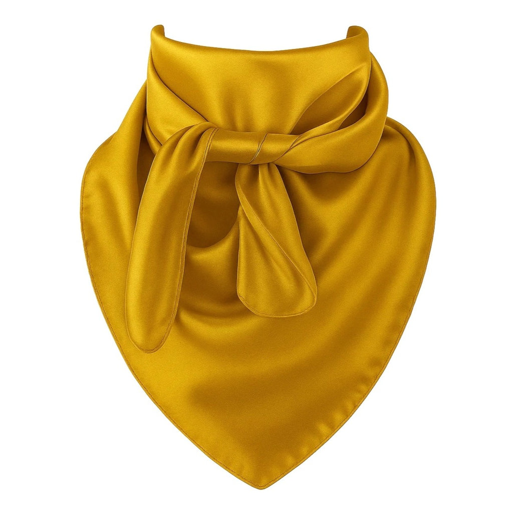 Gold Wild Rag Large Scarf 35x35" Satin Western Accessory Cowgirl or Cowboy