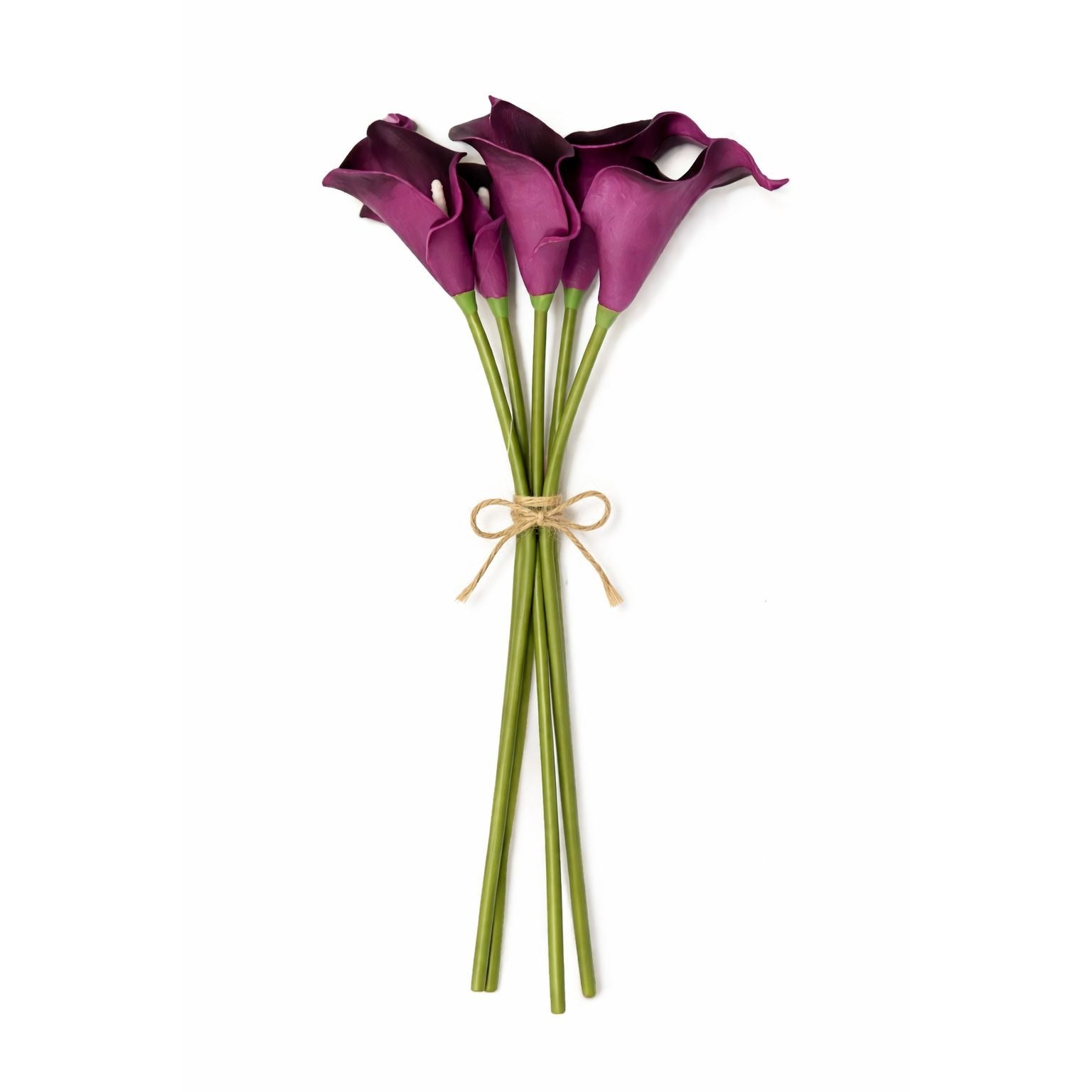 Plum Purple Calla Lily Bundle Real Touch Faux Flowers Deep Purple Calla Lilies Artificial Flower Stems Eggplant Wedding Decor
