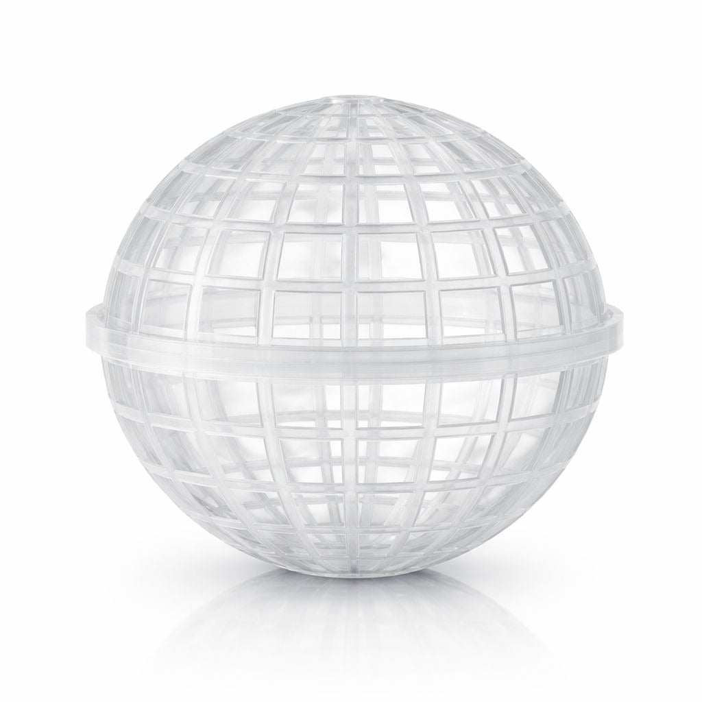 Clear Plastic Sphere Plant Basket 6 Inch | Orchid Basket Planter | Hanging Epiphyte Pot | Ventilated Root Basket | Modern Plant Decor