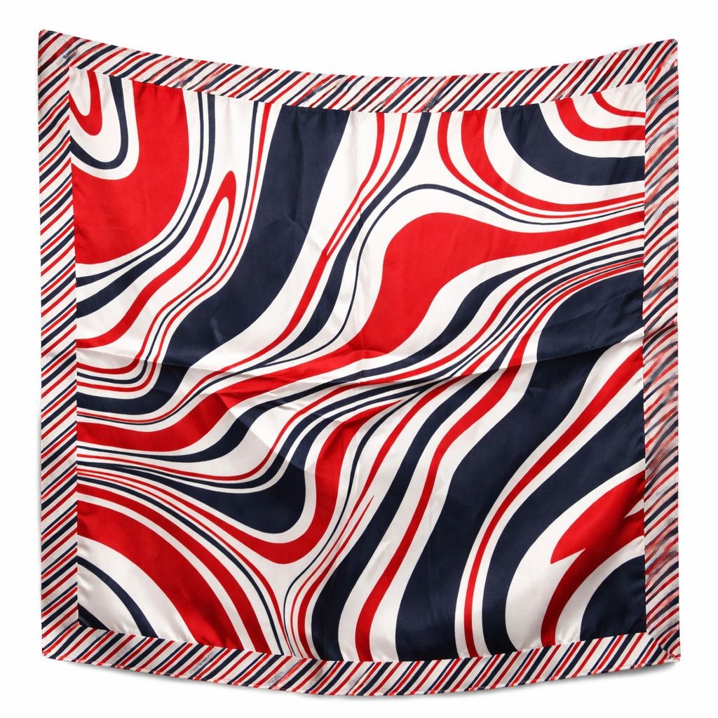 Red White Blue Patriotic Satin Square Scarf Hair Neck Head Wrap Bag Accessory 4th of July 20x20